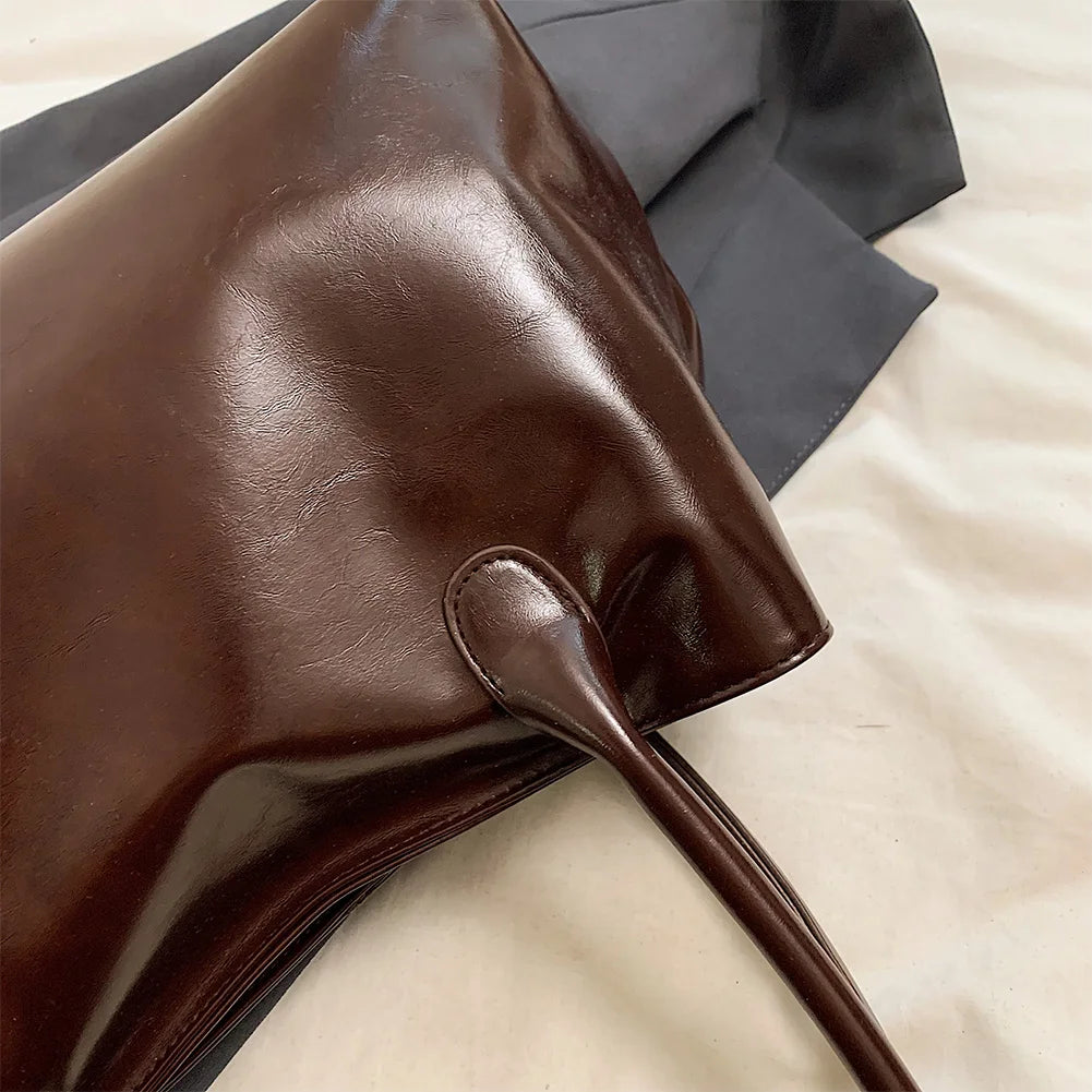 PU Leather Hobo Handbag Slouchy Top Handle Bag Fashion Work Bags Large Satchel Bag for Women Work Shopping Travel
