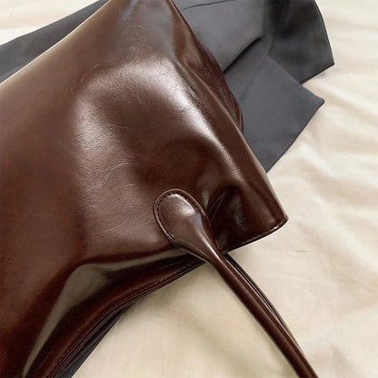 PU Leather Hobo Handbag Slouchy Top Handle Bag Fashion Work Bags Large Satchel Bag for Women Work Shopping Travel
