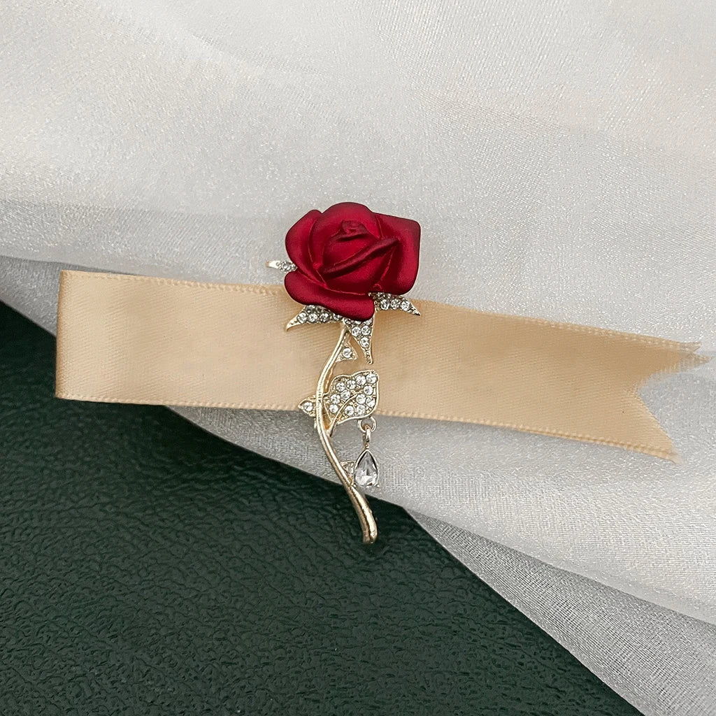 Luxury Zircon Flower Brooches | For Women | Floral Leaf Lapel Pins | Corsage Jewelry | Origin Zero