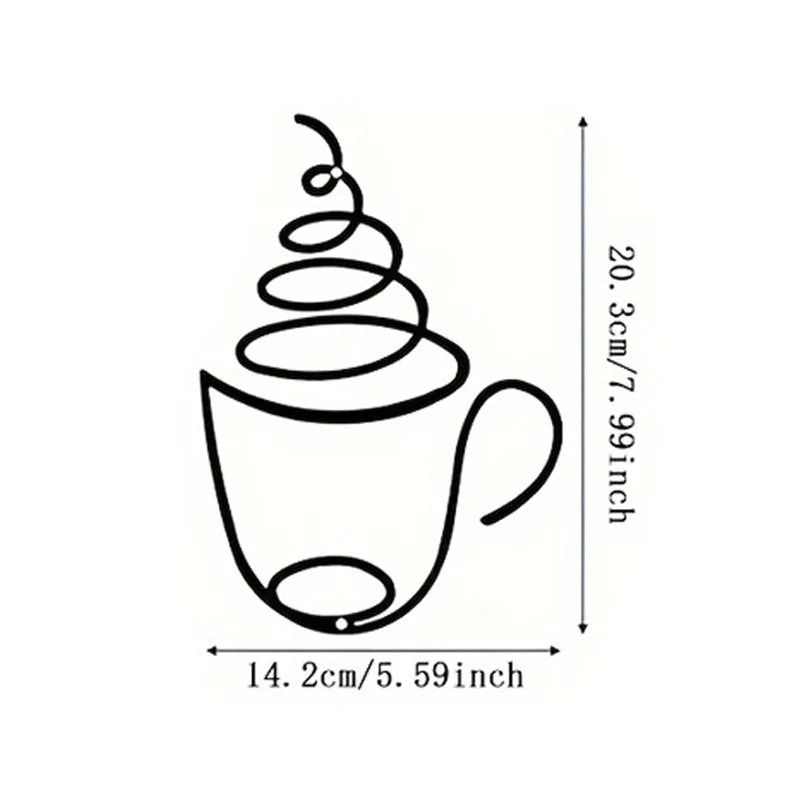 Iron Art Coffee Wall Hangings – Art Deco Metal Wall Decor for Coffee Shops, Cafes & Home Interiors