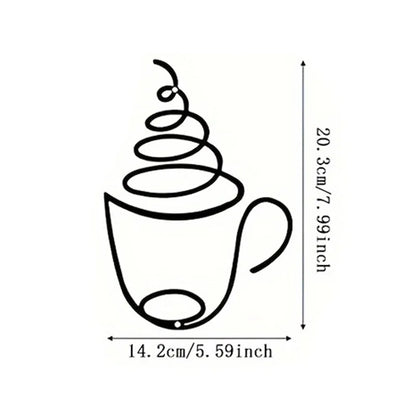 Iron Art Coffee Wall Hangings – Art Deco Metal Wall Decor for Coffee Shops, Cafes & Home Interiors