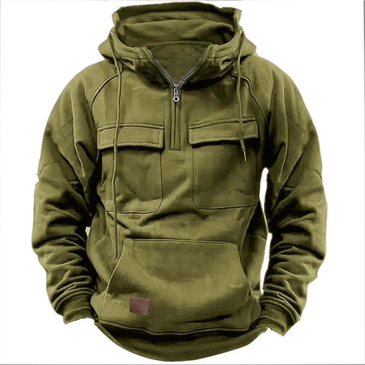 Men's Zip-Up Hoodie | Loose Fit, Multi-Pocket, 8 Colors, S–XXXL