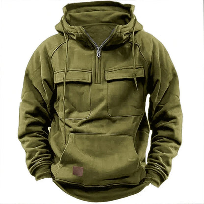 Men's Zip-Up Hoodie | Loose Fit, Multi-Pocket, 8 Colors, S–XXXL
