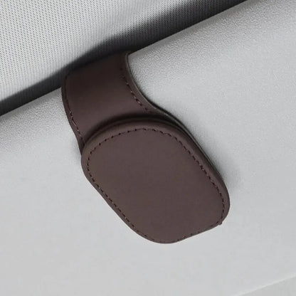 PU Leather Car Sun Visor Glasses Holder – Magnetic Clip for Sunglasses & Eyeglasses, 9 Colors