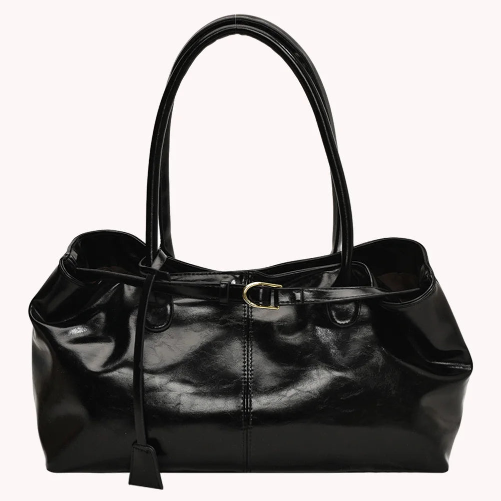 PU Leather Hobo Handbag Slouchy Top Handle Bag Fashion Work Bags Large Satchel Bag for Women Work Shopping Travel
