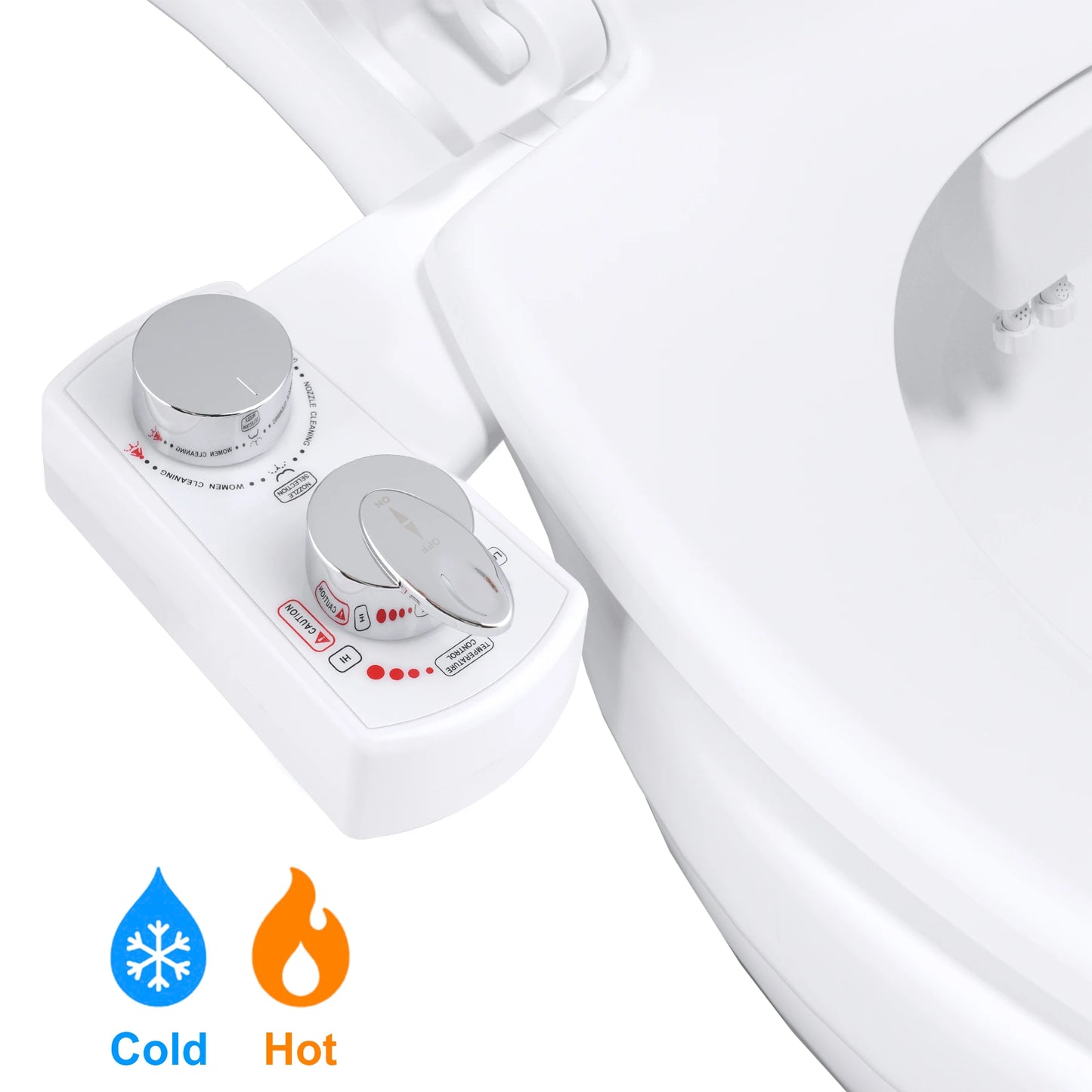 Hot & Cold Bidet Attachment | Dual Nozzle, Adjustable Pressure, Non-Electric | Origin Zero
