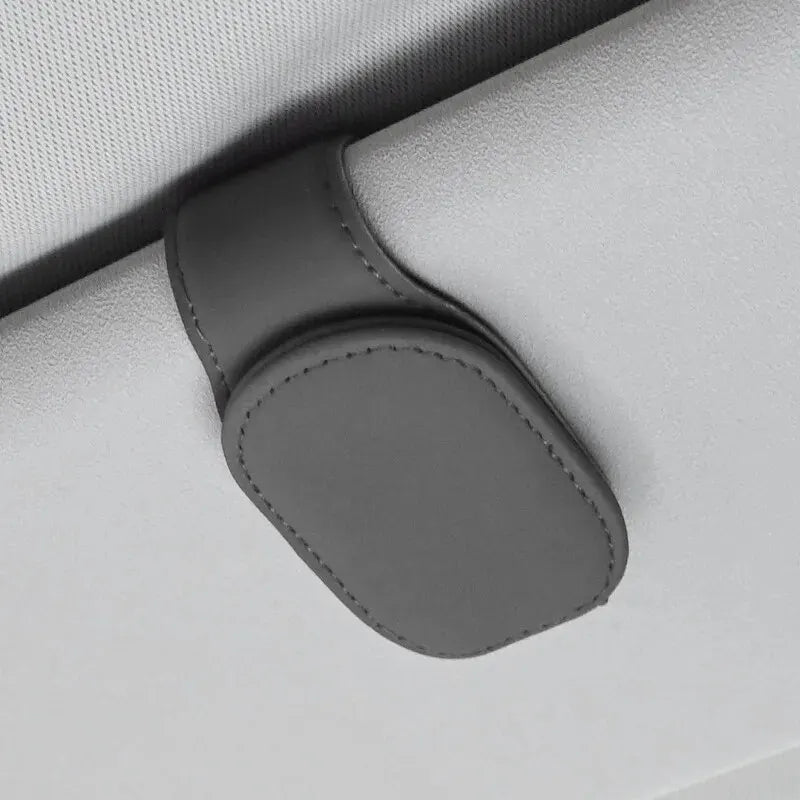 PU Leather Car Sun Visor Glasses Holder – Magnetic Clip for Sunglasses & Eyeglasses, 9 Colors
