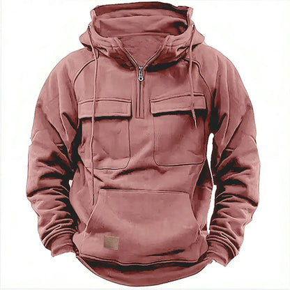Men's Zip-Up Hoodie | Loose Fit, Multi-Pocket, 8 Colors, S–XXXL