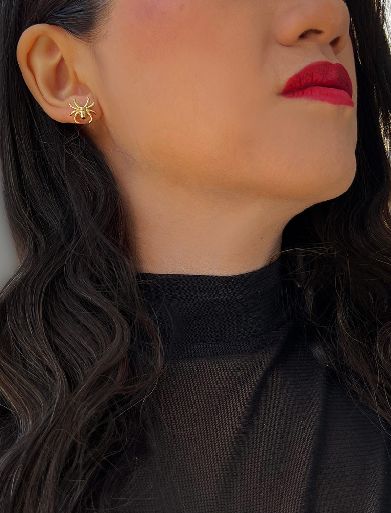 SPIDER Stud Earrings | 18K Gold Over Sterling Silver