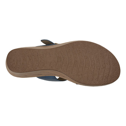 Women's Odalis Blue Wedge Sandals with Buckle