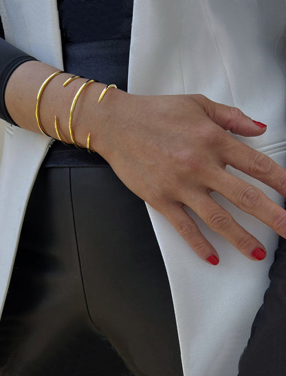 SUCCESS 2-Way Stacking Band Open Ring | 18K Gold Over Sterling Silver