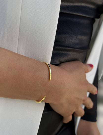 SUCCESS 2-Way Stacking Band Open Ring | 18K Gold Over Sterling Silver