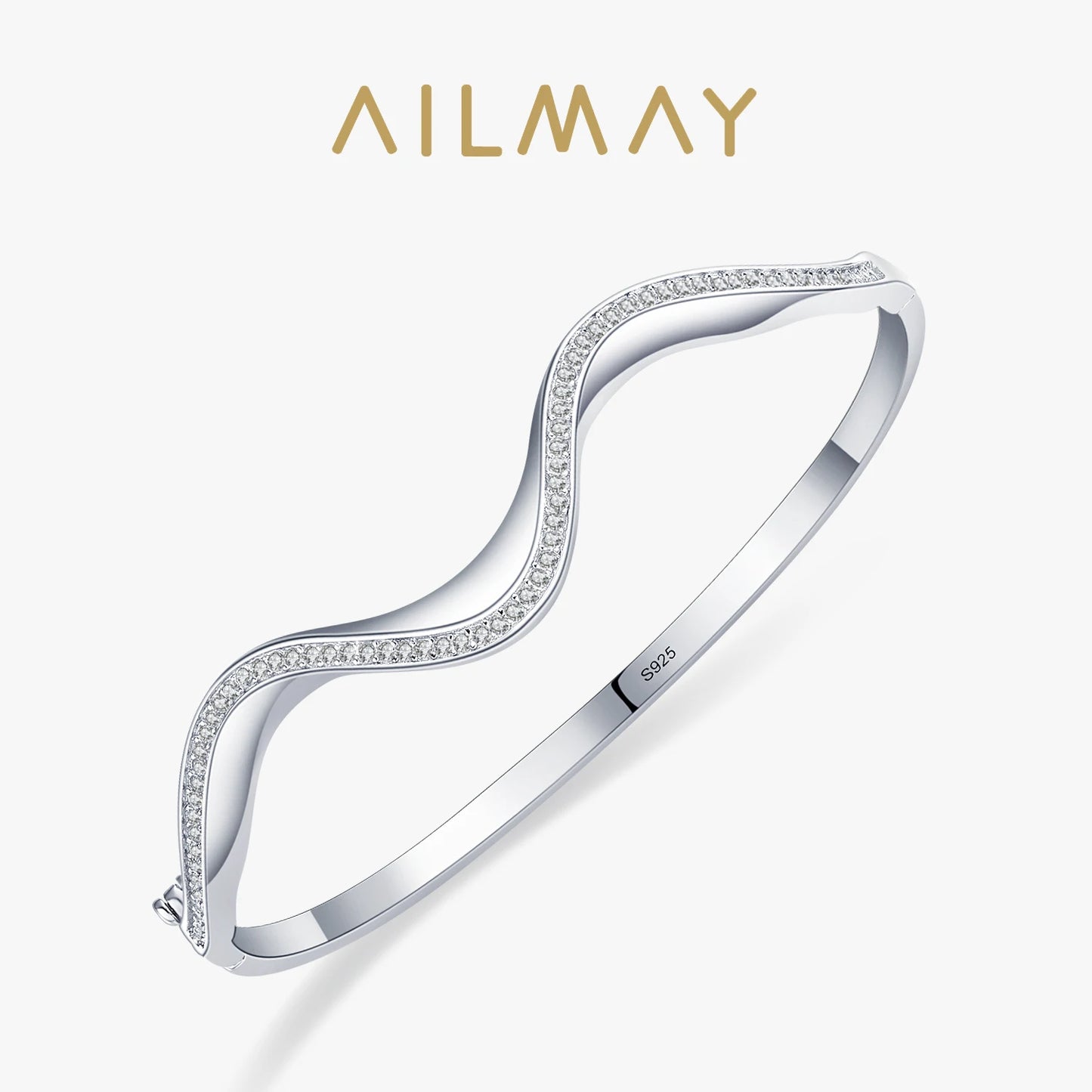 925 Sterling Silver Wave Bracelet | Clear Zircon, Wedding & Engagement Jewelry | Origin Zero