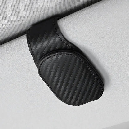 PU Leather Car Sun Visor Glasses Holder – Magnetic Clip for Sunglasses & Eyeglasses, 9 Colors