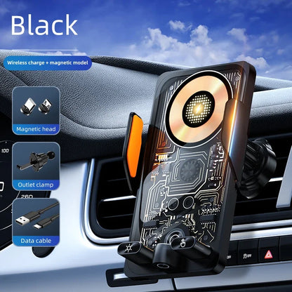 Wireless Car Phone Holder with 66W Fast Charging – Auto-Clamping, Dashboard & Vent Mount