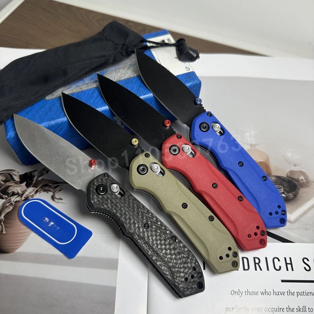 BM 565 Multi-color Nylon Handle Portable Folding Knife D2 Steel Blade Outdoor Camping Tactics EDC Hunting Knife Men's Gift