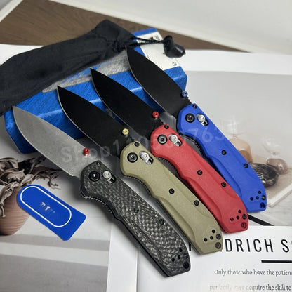 BM 565 Multi-color Nylon Handle Portable Folding Knife D2 Steel Blade Outdoor Camping Tactics EDC Hunting Knife Men's Gift