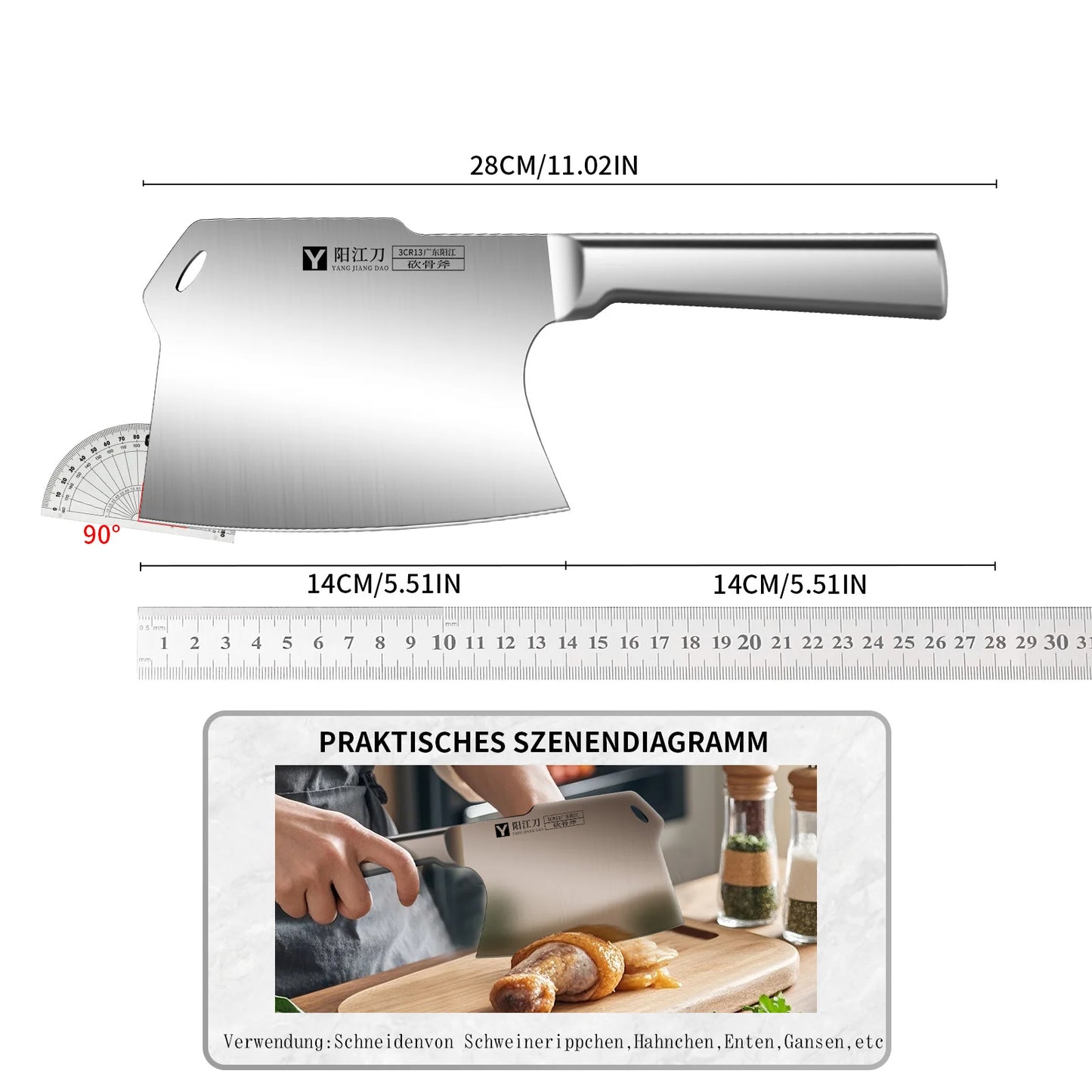 Butcher Special Axe | Chopping Bone Knife |  Splitting Knife For Restaurant | kitchen Bone cutting knife