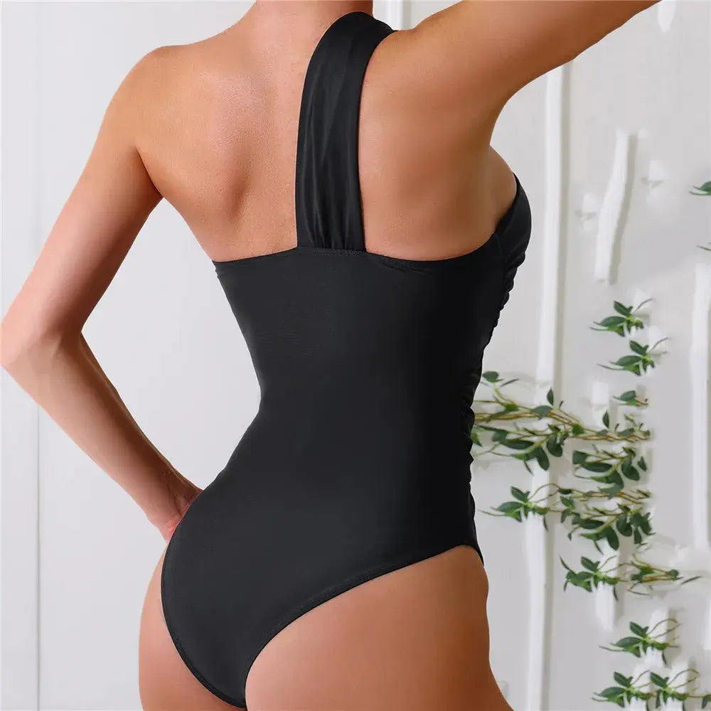 Sexikinis One Piece Swimsuit | One Shoulder Black Design