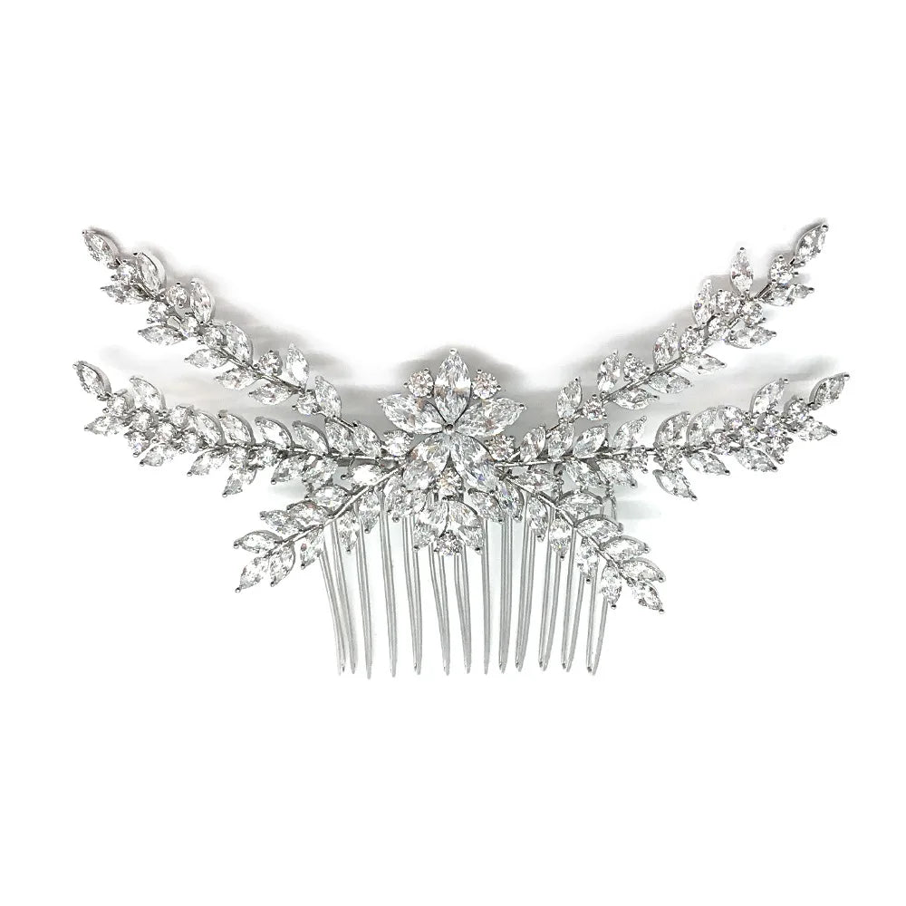 Cubic Zirconia Bridal Hair Comb – Luxury Wedding Headpiece for Bride, Prom & Party