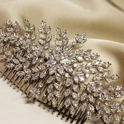 Cubic Zirconia Bridal Hair Comb – Luxury Wedding Headpiece for Bride, Prom & Party