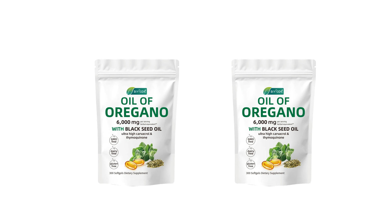 Oil of Oregano 6000mg Softgels with Black Seed Oil – Immune Support, Antioxidant & Fitness Recovery – 300 Softgels