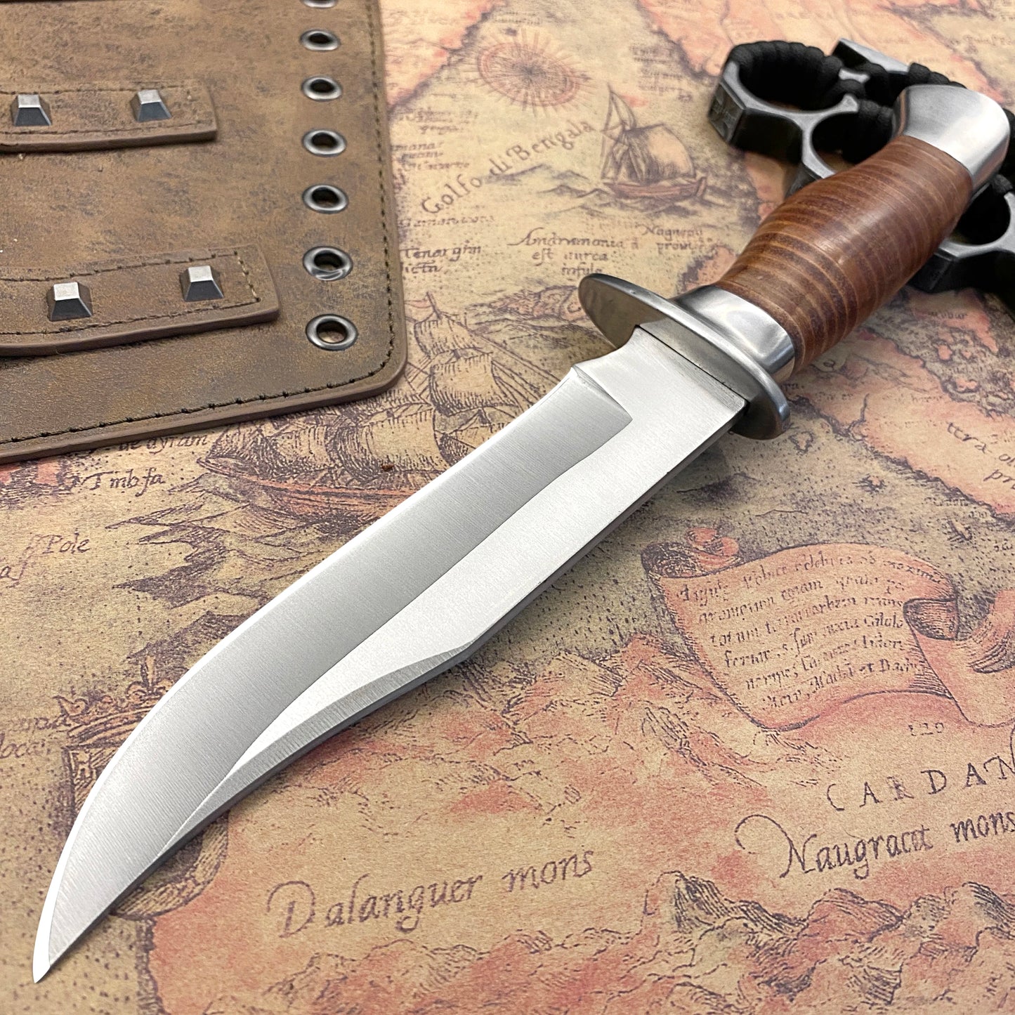 Outdoor tactical hunting knife, a pocket knife for camping, wilderness survival and daily carry.