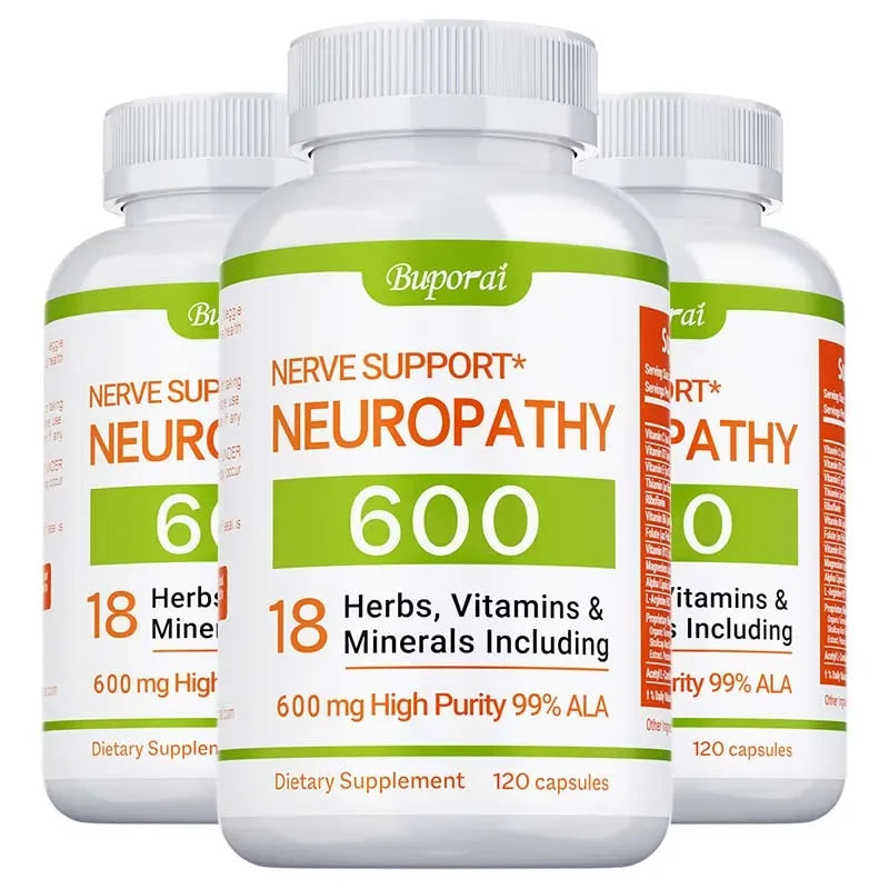 Neuropathy Support Supplement 18-in-1 with 1200mg Alpha Lipoic Acid – Nerve Pain Relief for Feet, Hands & Legs – Non-GMO