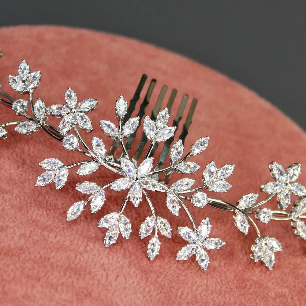 Cubic Zirconia Bridal Hair Comb – Luxury Wedding Headpiece for Bride, Prom & Party