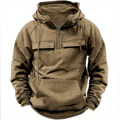 Men's Zip-Up Hoodie | Loose Fit, Multi-Pocket, 8 Colors, S–XXXL