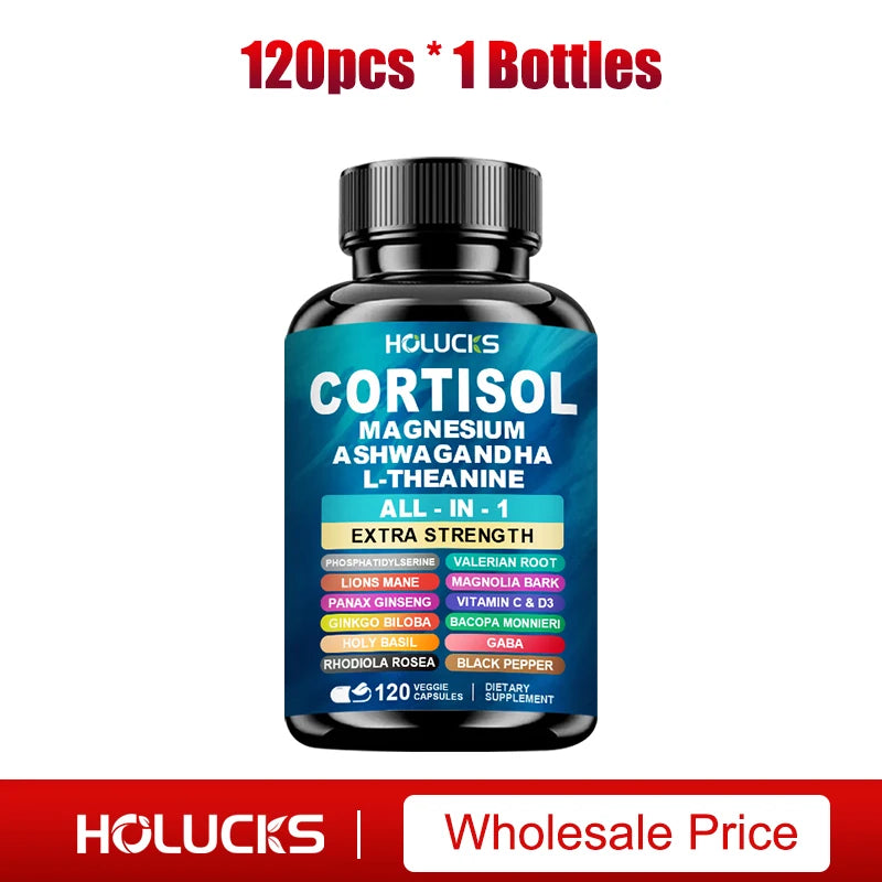 Premium Cortisol Capsules, Support Balances Hormones, Reduces Hot Flashes & Promotes Restful Sleep, Non-GMO