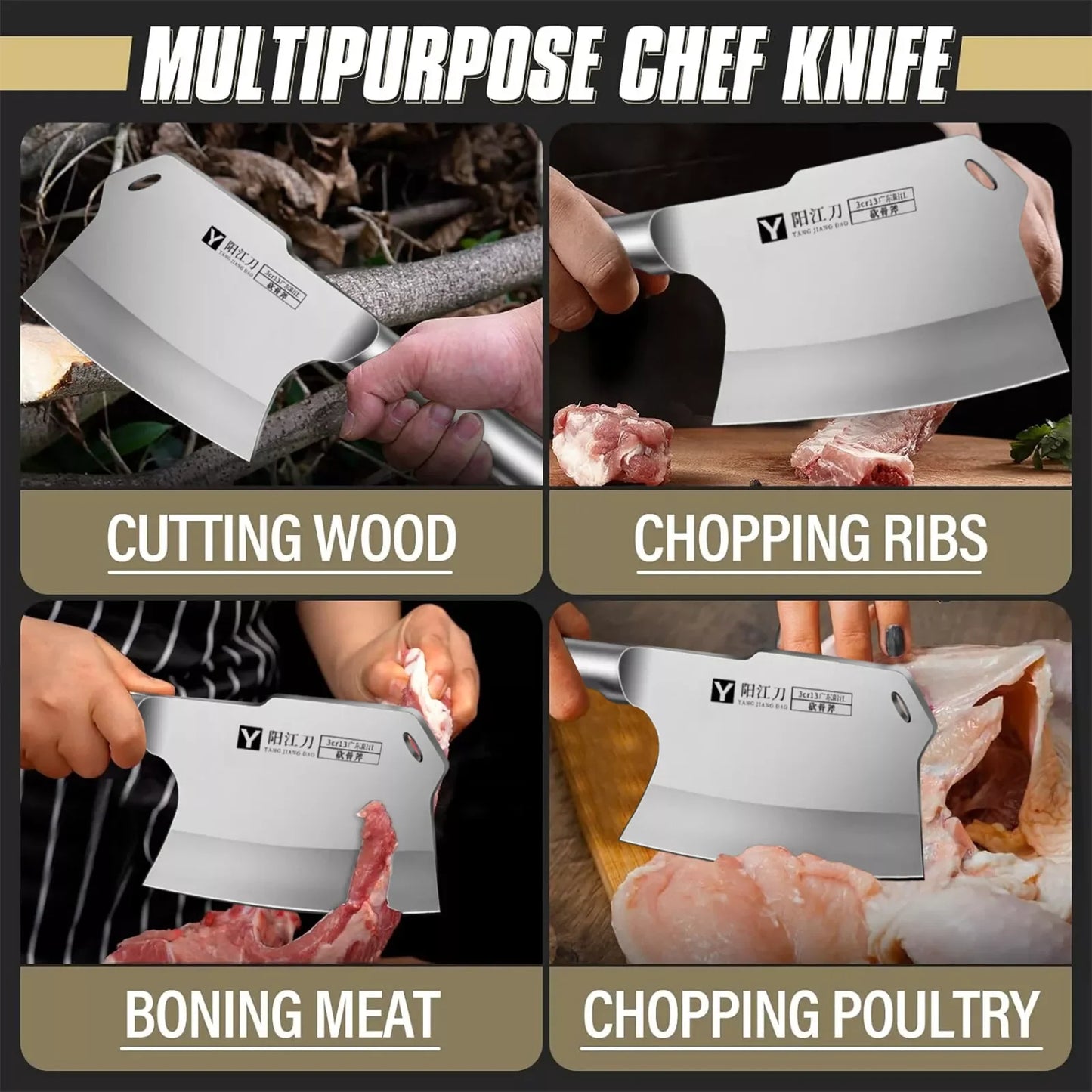 Butcher Special Axe | Chopping Bone Knife |  Splitting Knife For Restaurant | kitchen Bone cutting knife