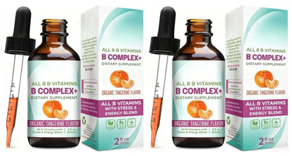 Vitamin B Complex Liquid Drops for Women – Vegan B1 B2 B3 B5 B6 Biotin Folate & Choline – Energy, Mood & Metabolism Support