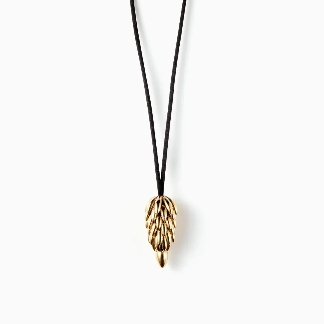Brass Wheat Tassel Pendant Necklace | Origin Zero