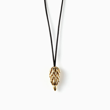 Brass Wheat Tassel Pendant Necklace | Origin Zero