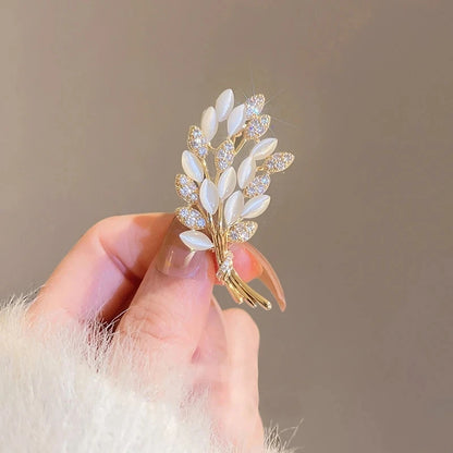 Luxury Zircon Flower Brooches | For Women | Floral Leaf Lapel Pins | Corsage Jewelry | Origin Zero