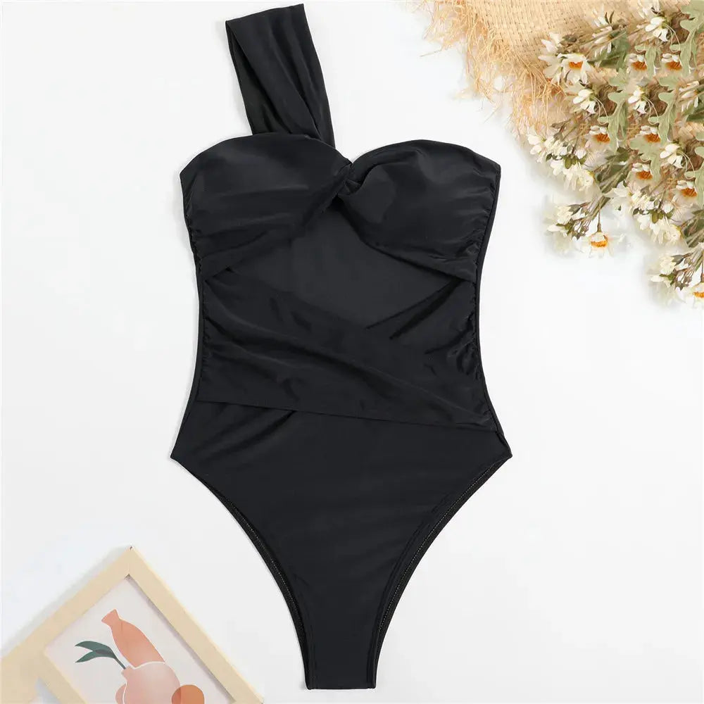 Sexikinis One Piece Swimsuit | One Shoulder Black Design