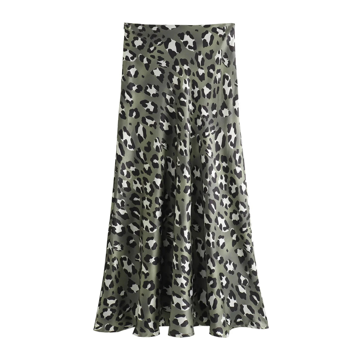 Women's Leopard Print Midi Skirt | High Waist, A-Line, Loose Fit