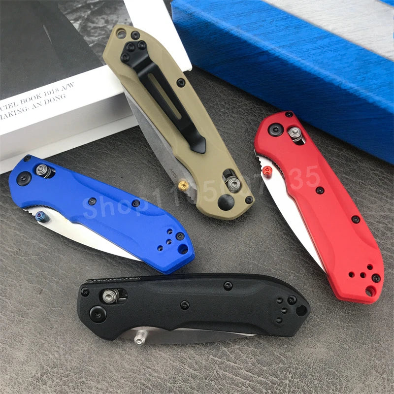 BM 565 Multi-color Nylon Handle Portable Folding Knife D2 Steel Blade Outdoor Camping Tactics EDC Hunting Knife Men's Gift