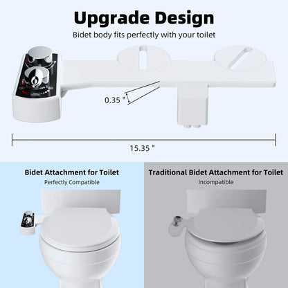 Hot & Cold Bidet Attachment | Dual Nozzle, Adjustable Pressure, Non-Electric | Origin Zero