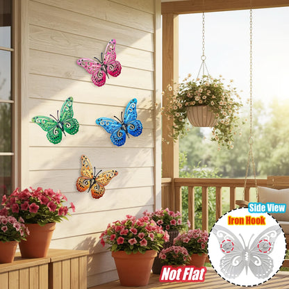 Metal Butterfly Wall Decor Iron Art Wall Sculpture Hanging for Outdoor Garden Patio Yard Porch Fence Wedding & Mother's Day Gift