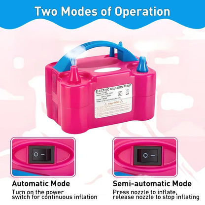 Double Nozzle Electric Balloon Inflation Pump, 600W Portable Balloon Pump