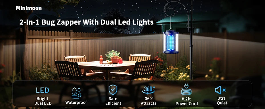 Minimoon Bug Zapper | 4200V Dual LED Mosquito Trap | Origin Zero