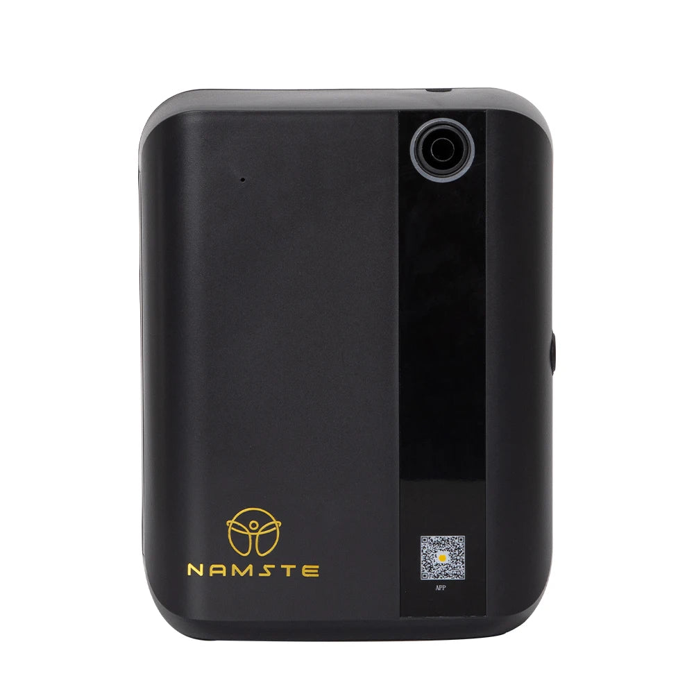 Black electronic device with 'Namste' logo on a white background | Origin Zero