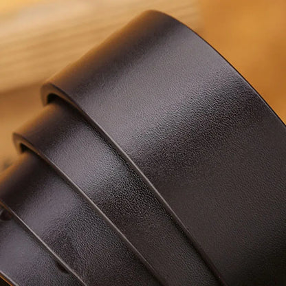 Men's Split Leather Belt with Alloy Buckle – Casual & Business Styles in Black & Brown