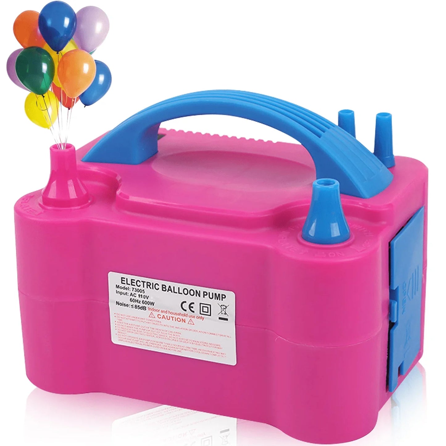 Double Nozzle Electric Balloon Inflation Pump, 600W Portable Balloon Pump