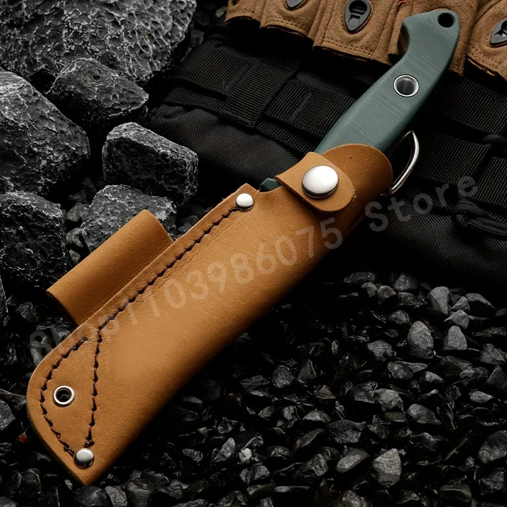 BM162 Fixed Blade Straight Knife – D2 Steel Blade, G10 Handle – EDC Outdoor Camping Survival & Emergency Knife