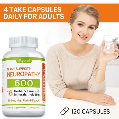 Neuropathy Support Supplement 18-in-1 with 1200mg Alpha Lipoic Acid – Nerve Pain Relief for Feet, Hands & Legs – Non-GMO