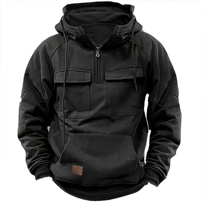 Men's Zip-Up Hoodie | Loose Fit, Multi-Pocket, 8 Colors, S–XXXL