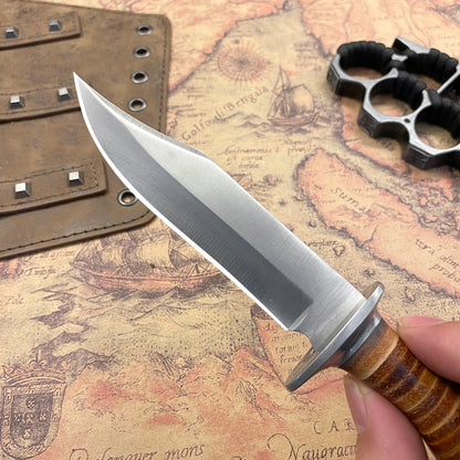 Outdoor tactical hunting knife, a pocket knife for camping, wilderness survival and daily carry.
